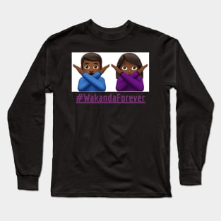 Wakanda Forever Emoji Long Sleeve T-Shirt